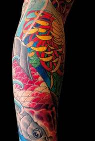 纹身图案—锦鲤菊花纹身图案—花臂纹身图案