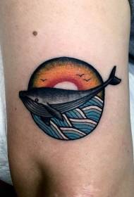 tattoo Whale kirkira mai cike da fasahar Whale