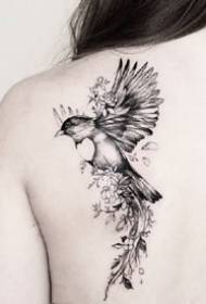 Leteća ptica lastavica - skupina vrlo pametnih dizajna tetovaža ptica lastavica 131786 - Akvarelna tetovaža životinja - skupina jarko obojenih akvarela u obliku tetovaže životinja
