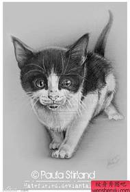 sevimli popüler bir kedi dövme el yazması
