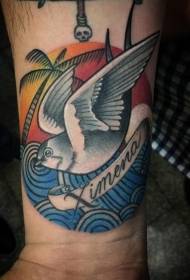 tatuiruotės paukščio plevėsavimas sparnuotų paukščių tatuiruotės modelis