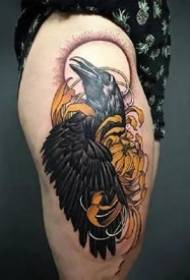 a good set of large black crow tattoo works