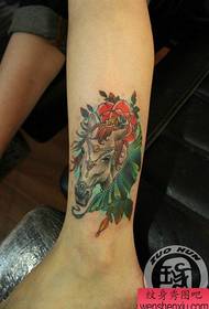 girls legs beautifully popular with a horse tattoo pattern