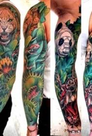 Baile animalien tatuaje kolore gradientea tatuaje zirriborro Baile animalia tatuaje eredua