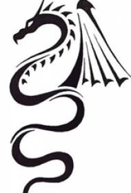 black small dragon dragon tattooed animal simple line tattoo manuscript