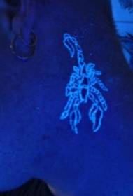 neck scorpion fluorescent tattoo pattern