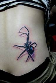 a colorful spider tattoo pattern on the waist