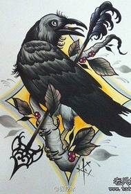 Klassikaline populaarne Crow Tattoo käsikiri