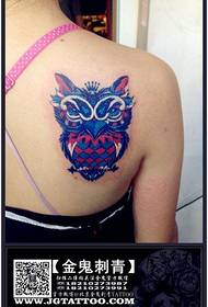 an owl tattoo pattern for girls' shoulders 132712 - Boys back cool and domineering beast tattoo pattern