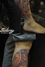 patas masculinas Patrón clásico tradicional de tatuaxe de luras