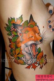 beauty side chest popular classic old school fox tattoo pattern