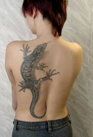 Tsarin tattoo lizard mai launi mai kyau na lizard