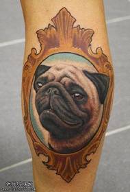 realistic three-dimensional pet dog tattoo pattern