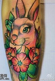 color beautiful bunny tattoo pattern