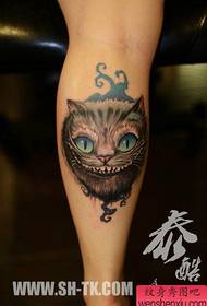 noga slatka klasični uzorak tetovaže mačke Cheshire