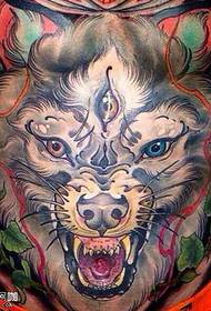 tatoeëringpatroon met drie oë wolf