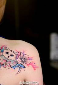 shoulder watercolor cute animal tattoo pattern  132213 - thigh giraffe tattoo pattern