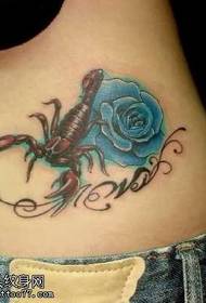 waist color scorpion rose tattoo pattern