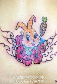 美腰可愛流行兔子紋身圖案