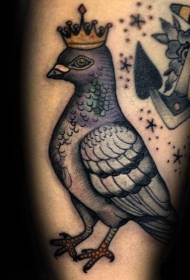 duiwe tatoeëring dra vriendskap en duiwe briewe tatoeëerpatroon
