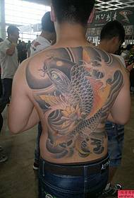 tillbaka tatuering mönster: super cool super stilig tioarmad bläckfisk tatuering mönster bild klassiker