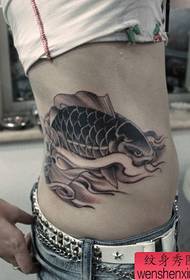 a black gray squid tattoo pattern on the waist
