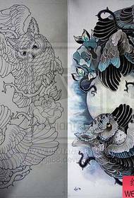 velmi hezký populární rukopis sova tetování