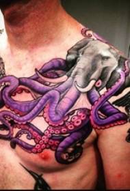 raznoliko kreativno in zanimivo oblikovanje živalskih vzorcev tetovaže hobotnice