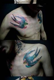αγόρια στήθος δημοφιλή κλασικά μικρά μοτίβο τατουάζ χελιδόνι