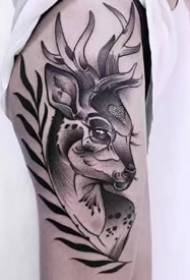 A group of small deer head tattoo works pictures