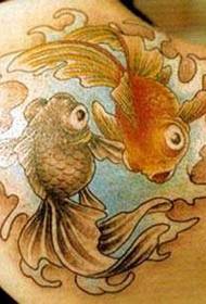 färg guldfisk skvaller tatuering mönster