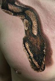 tatuaxe de serpe 3d de terror