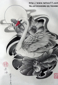 Swan Lotus Tattoo Patroon