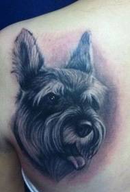 dzīvnieku tetovējums: plecu kucēna portreta tetovējums
