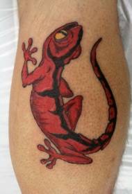 padrão de tatuagem de lagarto vermelho e preto