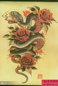 a handsome popular school style snake tattoo manuscript