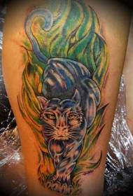 mannlig benfarge tatoveringsmønster for leopard