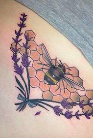 Waist bee tattoo pattern