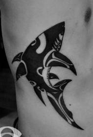 boční hrudník totem Shark tattoo pattern