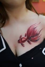 a good-looking group of goldfish tattoo works picture 9