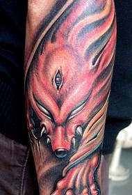 Arm Tepi Yachikatikati: Super Classic Super Handsome Arm Nine-tailed Fox tattoo Chithunzi Chithunzi Boutique