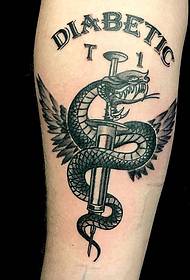 Big-armed snake tattoo pattern