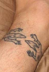 pierna simple dos lagartos tatuaje patrón