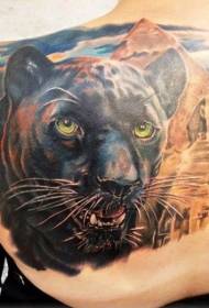 Vissza Panther és egyiptomi szfinx tetoválás minta
