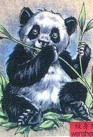 Nasionale skat panda eet bamboes oulike tatoo patroonpatroon tatoeëring