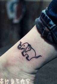 girl's leg fashion totem elephant tattoo pattern