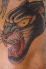 leg color angry black panther tattoo picture