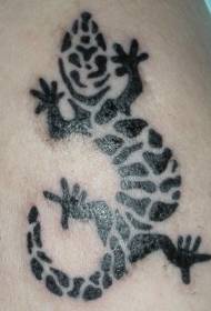 tribal lizard black tattoo pattern