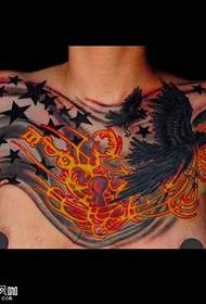 chest crow tattoo pattern