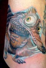 მულტფილმის თაგვის ჩატარების acorn tattoo ნიმუში